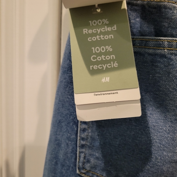 H&M RECYCLED DENIM 90'S BAGGY HIGH RISE JEANS NWT - Picture 9 of 10